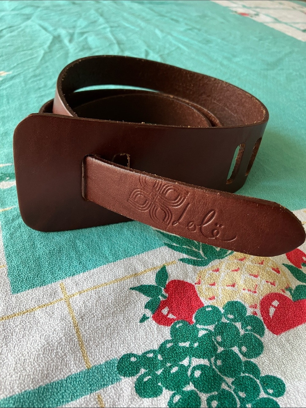 Lole Brown Leather Belt, L/XL